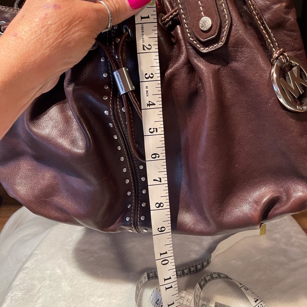 🤎Michael Kors Studded Uptown Chained Astor (RARE) Chocolate Brown - Picture 8 of 16